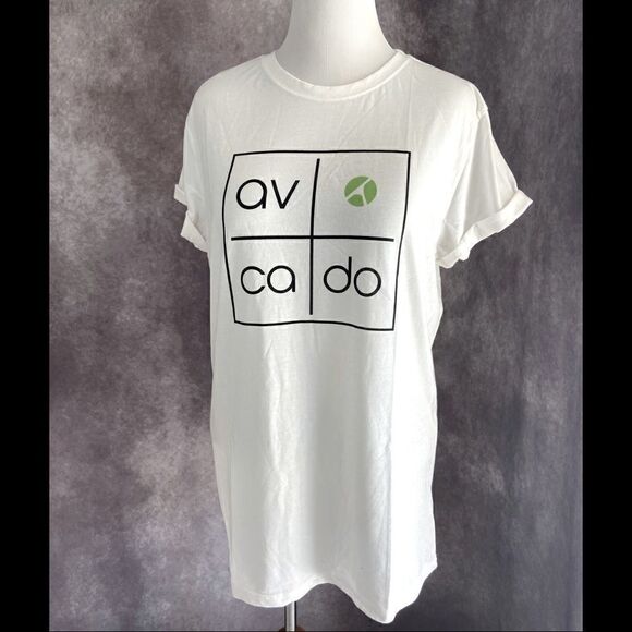 avocado Tops - Avocado White Tee with avocado Graphic